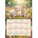 Календарь настенный листовой А2 2027 г, Lamark Символ года - Верность, мелов. глянц.бумага, 90 гр/м2