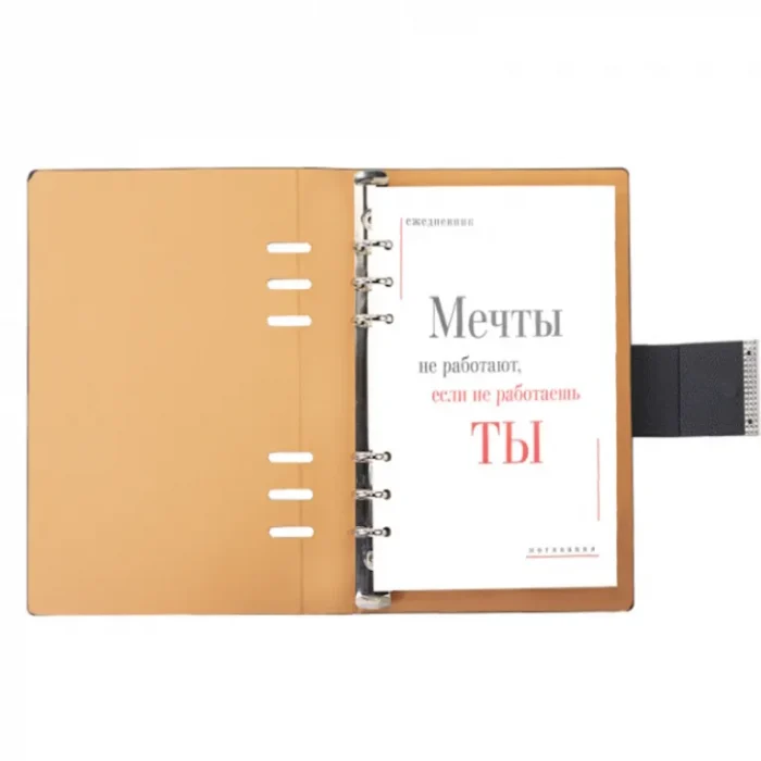 Набор подарочный: ежедневник недат., тв. обложка, ручка шар, черный, на кольцах, BRAUBERG Lux — изображение 3