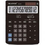 Калькулятор настольный, 12 разр., 171х123 мм, двойное питание, черный, Skainer SK-500