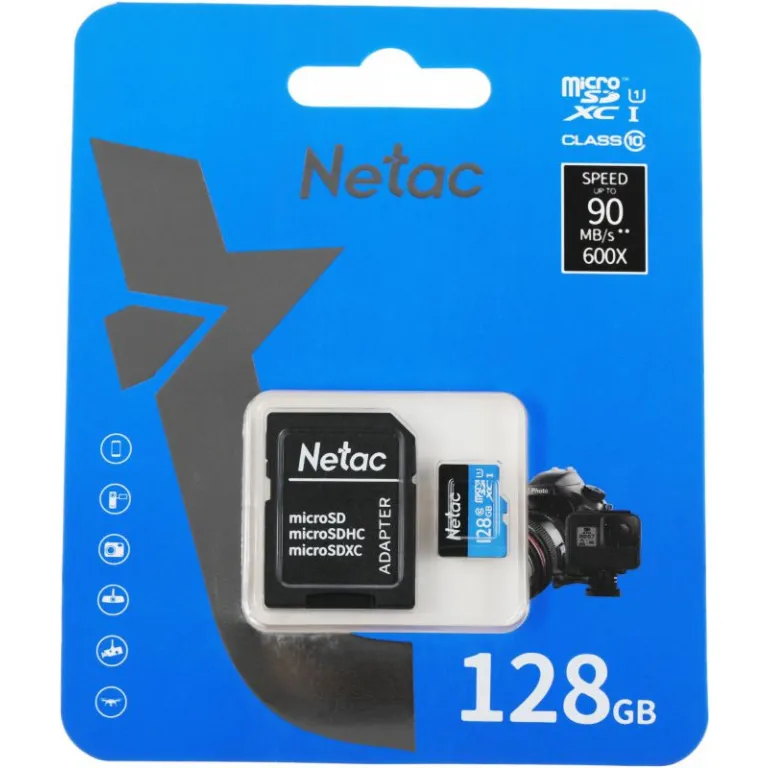 Карта памяти 128GB MicroSDXC Netac NT02P500STN-128G-R P500 + адаптер Карта памяти 128GB MicroSDXC Netac NT02P500STN-128G-R P500 + адаптер — изображение 1