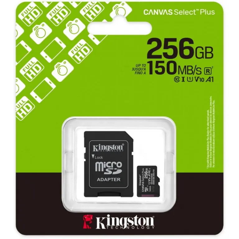 Карта памяти 256Gb MicroSDXC Kingston SDCS3/256GB Canvas Select Plus V10 A1 + адаптер Карта памяти 256Gb MicroSDXC Kingston SDCS3/256GB Canvas Select Plus V10 A1 + адаптер — изображение 1