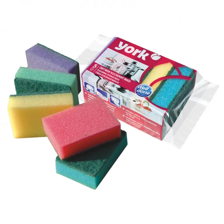 Губка д/посуды (5 шт/упак) York "Макси", поролон с абразивным слоем, 10*7*3 Губка д/посуды (5 шт/упак) York "Макси", поролон с абразивным слоем, 10*7*3 — изображение 1