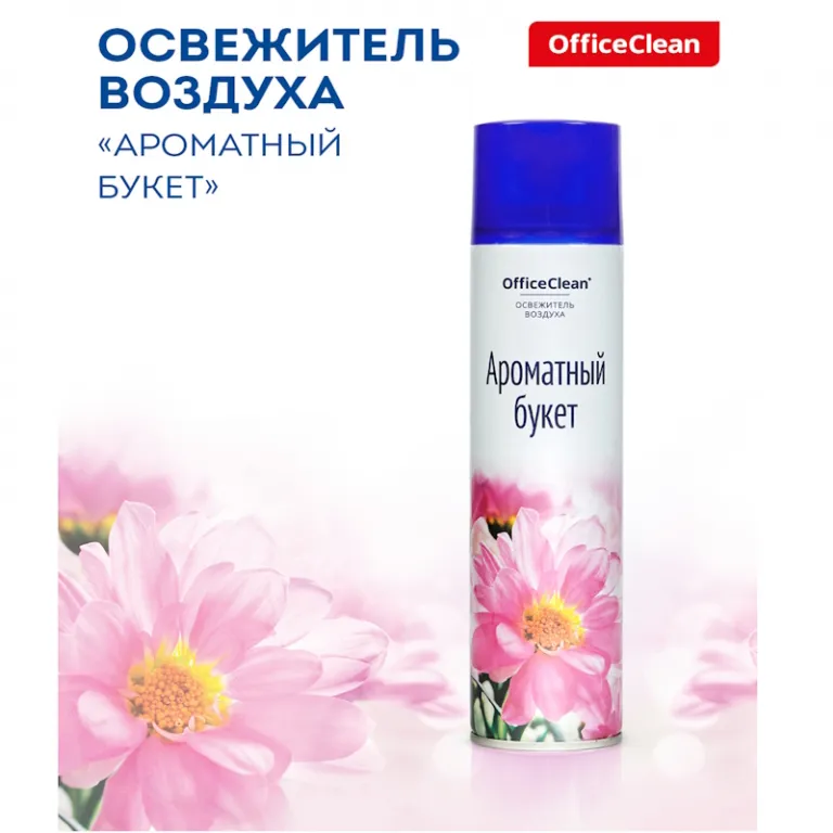 Освежитель воздуха OfficeClean "Ароматный букет" аэрозоль, 300 мл/баллон (ЧЗ ОСУ) Освежитель воздуха OfficeClean "Ароматный букет" аэрозоль, 300 мл/баллон (ЧЗ ОСУ) — изображение 1