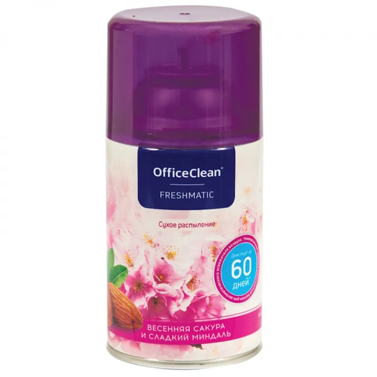 Баллон сменный для авт. освежителя OfficeClean "Сакура и миндаль" (для AIRWICK и Glade) 250мл/баллон (ЧЗ ОСУ) Баллон сменный для авт. освежителя OfficeClean "Сакура и миндаль" (для AIRWICK и Glade) 250мл/баллон (ЧЗ ОСУ) — изображение 1