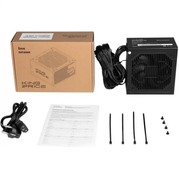 Блок питания 500 Вт KingPrice KPPSU500 ((20+4pin) 120mm fan 4xSATA, ATX) — изображение 4