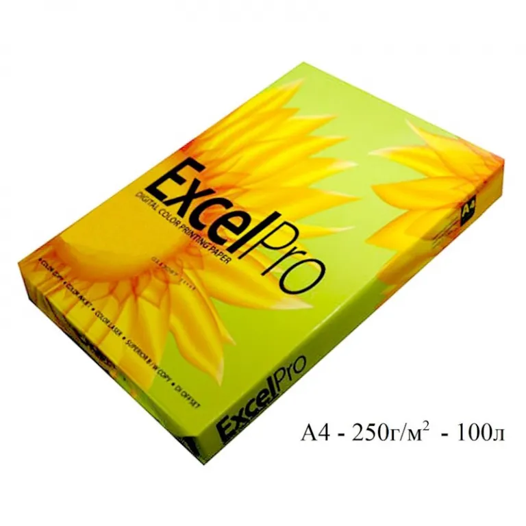 Бумага "ExcelPro. Подсолнух/Sun Flower" A4 250 гр. (полноцветная лазер./струйн. печать) 100л/пач. Бумага "ExcelPro. Подсолнух/Sun Flower" A4 250 гр. (полноцветная лазер./струйн. печать) 100л/пач. — изображение 1