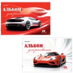 Альбом для рисования 40л., А4, на скрепке, обл.- мелов. картон, BRAUBERG Автостиль