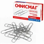 Скрепки канц. 50 мм оцинкованные, гофрированные, картон. упак. (50 шт./упак) ОФИСМАГ